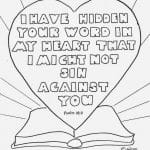 Hiding Yah's Word in Our Heart - Coloring Sheet