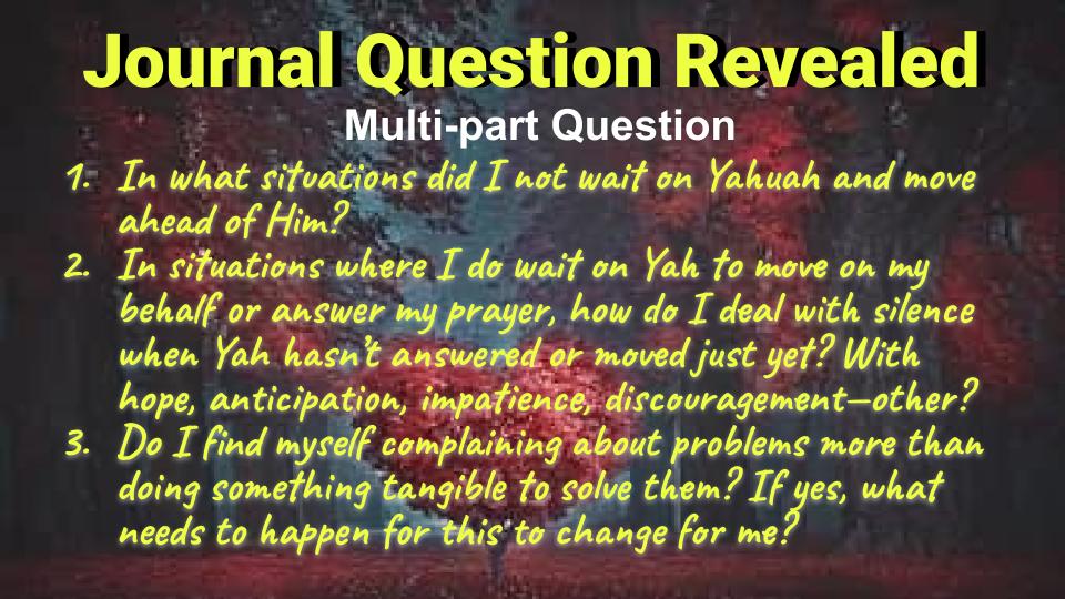 Journal Questions Revealed